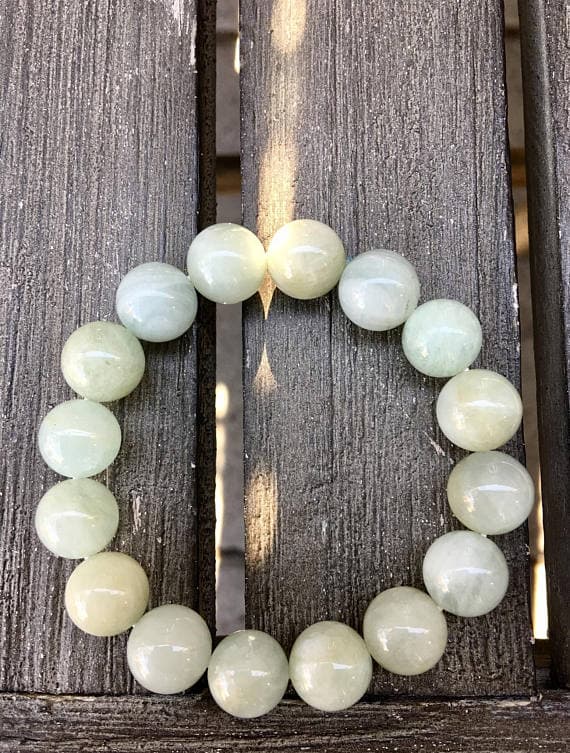 12mm Green-Yellow Beryl Stretch Bracelet Code- WAR6305