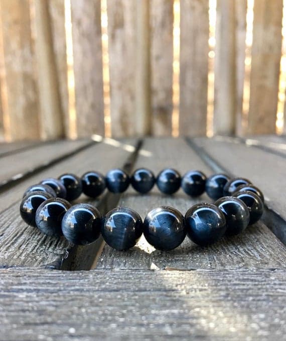 10mm Blue Tiger’s Eye Stretch Bracelet Code- WAR6296