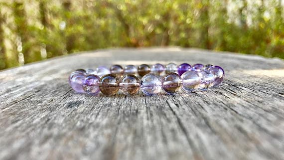 Grounding 8mm Stretchable Multi Super Seven Bracelet Round, Smooth 7" for mens, womens, gf, bf & Adult.