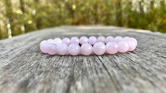 Wholesale 8mm Stretchable Pink Pink Morganite Bracelet Round, Smooth 7" for mens, womens, gf, bf & Adult.