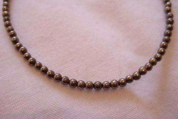 Natural Pyrite 7" to 8" Bracelet with Sterling Silver 2mm  Code- WAR6140