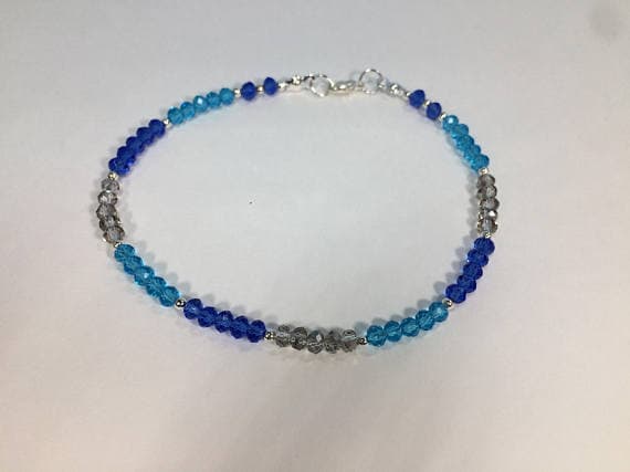 925 sterling Silver Galaxy Jewelry Silver Helling 4-5mm stacking Multi Labradorite & Topaz & Tanzanite  Bracelet Round, Faceted 7" for mens, womens, gf, bf & Adult.