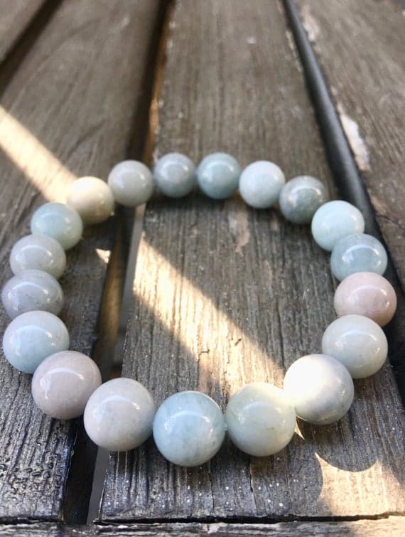 10mm Multicolored Aquamarine Stretch Bracelet Code- WAR6283