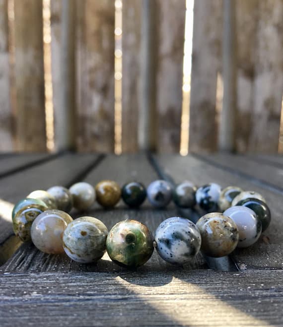 10mm Ocean Jasper Stretch Bracelet Code- WAR6282