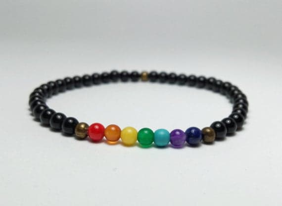 Anxiety Relief Calming 4mm Multi Colour Multi Gemstone Stretchable Bracelet Round, Smooth 18cm for mens, womens, gf, bf and adults.
