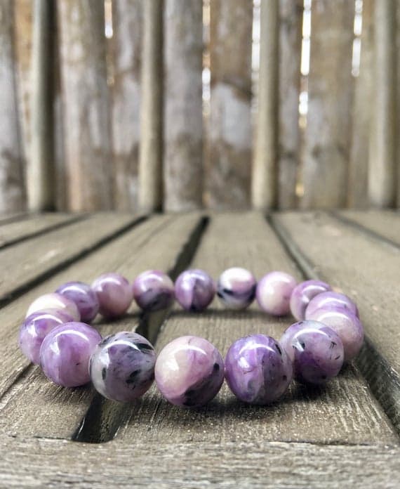 12mm Russian Charoite Stretch Bracelet Code- WAR6288