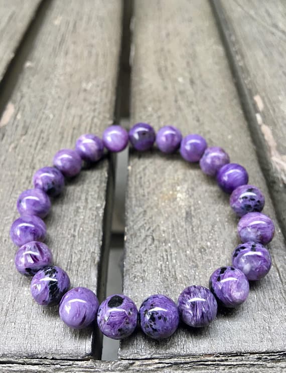 9mm Russian Charoite Stretch Bracelet Code- WAR6263