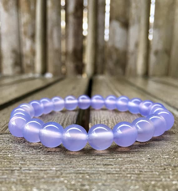 8mm South African Lavender Chalcedony Stretch Bracelet Code- WAR6262