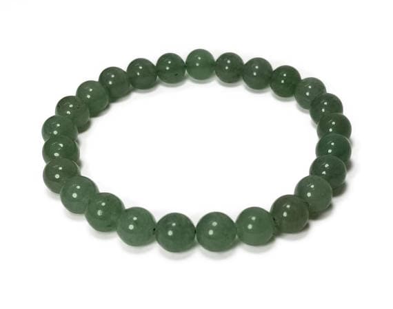 Jewelry Energy 8mm Stretchable green Aventurine Bracelet Round, Smooth 7" for mens, womens, GF, BF, Adults.