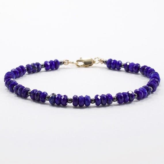 Lapis Lazuli Bracelet for Women, Gemstone Bracelet, Layering Bracelet, Gift for Mom, Gift for Wife, Chakra Bracelet, Stacking Bracelet 4mm  Code- WAR6545