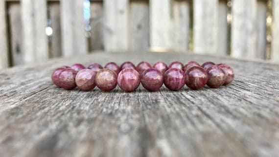 Artisan Loose 8mm Stretchable Pink Pink Tourmaline Bracelet Round, Smooth 7" for mens, womens, gf, bf & Adult.