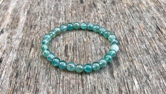 Anniversary Gift 6mm Stretchable Green Apatite Bracelet Round, Smooth 7" for mens, womens, gf, bf & Adult.