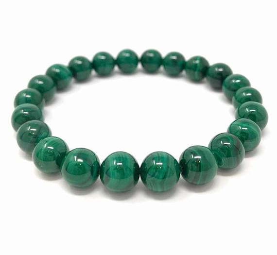 Malachite Power Bead Crystal Bracelet - Genuine Healing Crystal Gemstone Bracelet  8mm Code- WAR6985
