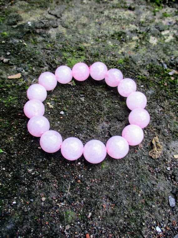 Unique Wedding Gift 11mm Pink Genuine Rose Quartz Stretchable Bracelet Round, Smooth 18cm for mens, womens, gf, bf and adults.