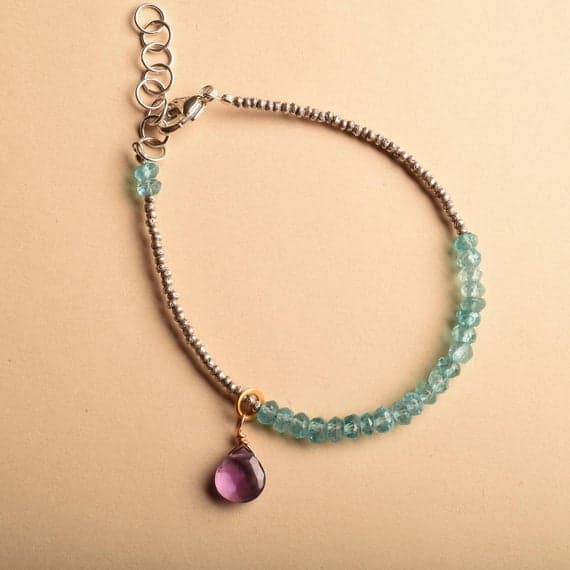 925 steling silver Super sale 3-4 mm Stracking BLUE Blue Apatite Bracelet Rondelle, Faceted 7" for mens, womens, GF, BF, Adults.