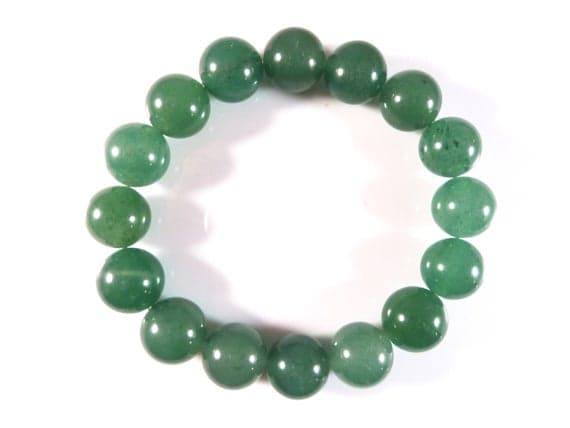 Anxiety Relief Calming 12mm Stretchable Green Green Aventurine Bracelet Round, Smooth 7.5" for mens, womens, gf, bf & Adult.
