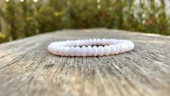 top quality 6mm Stretchable Pink Pink Calcite Bracelet Rondelle, Smooth 7" for mens, womens, gf, bf & Adult.