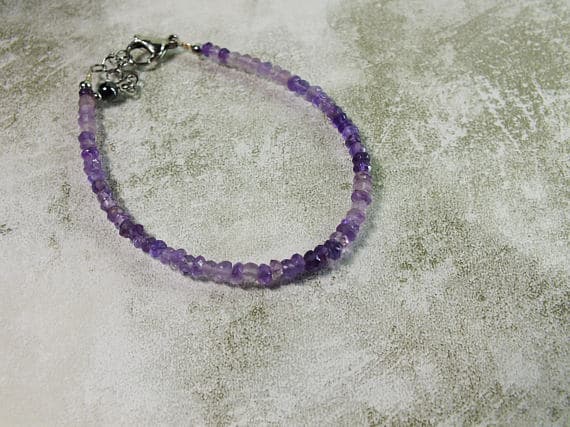 Zambian Shaded Pink Amethyst Graduated Faceted Rondelles Timeless Stacking Bracelet. All Quality Gemstone on Steel Clasps 2x1 to 4x2mm Code- WAR6821