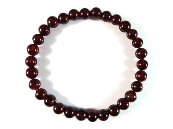 top quality 6mm Stretchable Red Red Garnet Bracelet Round, Smooth 7" for mens, womens, gf, bf & Adult.