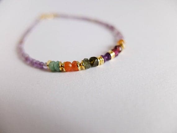 AAA++ Rare Quality Amethyst bracelet,multi gemstone bracelet, Beaded multi gemstone stacking bracelet Stacking Amethyst bracelet skinny gemstone amethyst 2-3 mm Code- TJH47