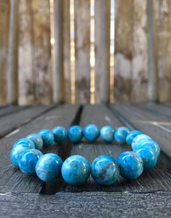 10.5mm Blue Apatite Stretch Bracelet Code- WAR6297
