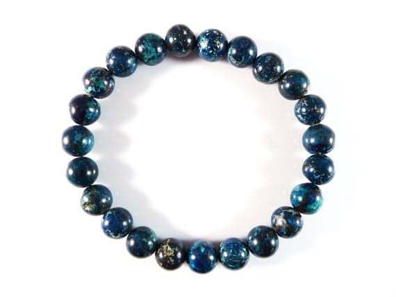 Super sale 8mm Stretchable Blue Chrysocolla Bracelet Round, Smooth 7" for mens, womens, gf, bf & Adult.