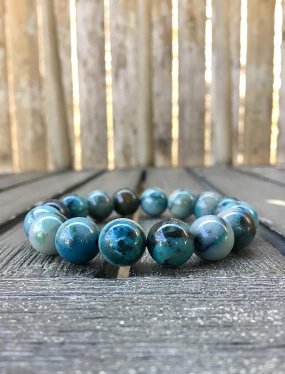 12mm Chrysocolla Stretch Bracelet Code- WAR6276