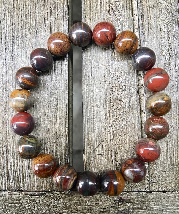 10mm Tiger Iron Stretch Bracelet Code- WAR6271