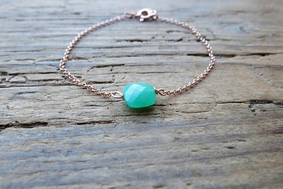 24k gold Plated chakras simple 8mm stacking Green Chrysoprase Bracelet Square, Faceted 7" for mens, womens, gf, bf & Adult.