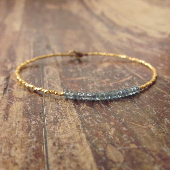24k gold Wholesale 2mm Blue Sapphire stacking Bracelet Rondelle, Faceted 18cm for mens, womens, gf, bf and adults.