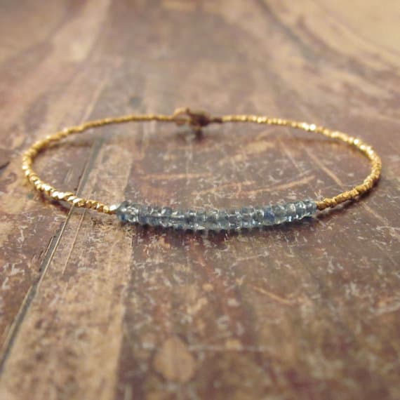 24k gold Wholesale 2mm Blue Blue Sapphire stacking Bracelet Rondelle, Faceted 18cm for mens, womens, gf, bf and adults.