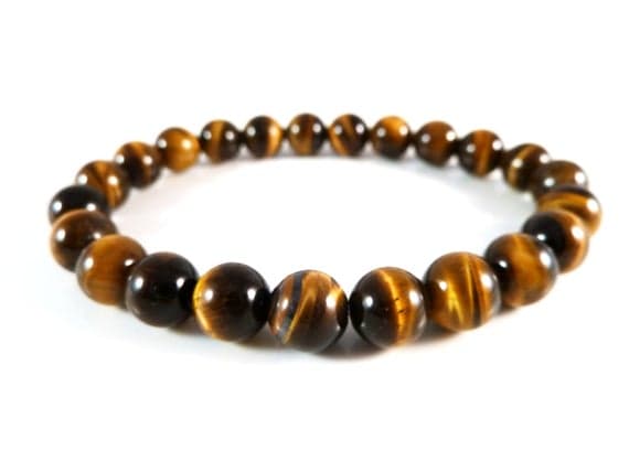 Personalized Gift 8mm Stretchable Multi Tiger's Eye  Bracelet Round, Smooth 7" for mens, womens, gf, bf & Adult.
