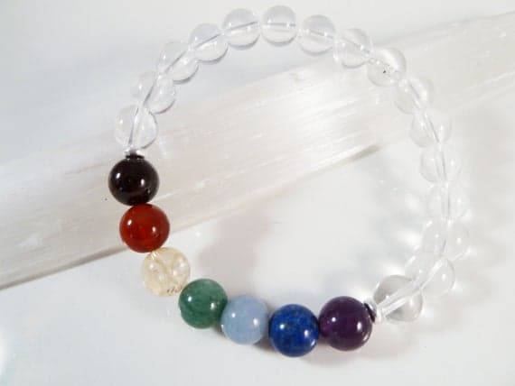 Wholesale 8mm Stretchable Multi Clear Quartz Crystal  Bracelet Round, Smooth 7" for mens, womens, gf, bf & Adult.