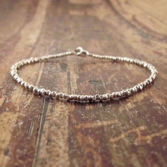 925 sterling silver love beach youth 2mm Silver 925 Sterling Silver  stacking Bracelet Fancy, Faceted 18cm for mens, womens, gf, bf and adults.