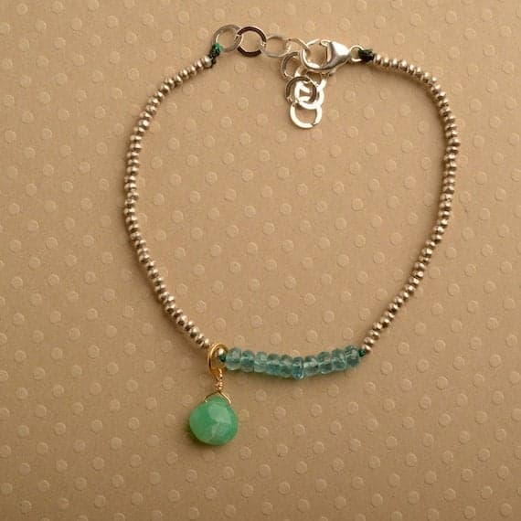 925 steling silver Artisan Loose 3-4 mm Stracking blue Blue Apatite Bracelet Rondelle, Faceted 7" for mens, womens, GF, BF, Adults.