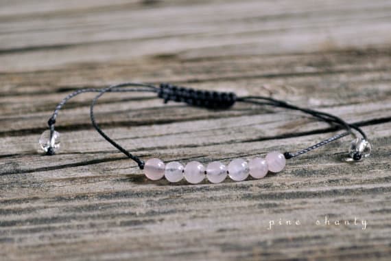Galaxy Jewelry 4 mm adjustable pink Rose Quartz Bracelet Round, Smooth 7" for mens, womens, GF, BF, Adults.