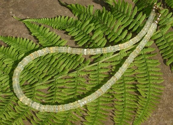 PREHNITE CHOKER NECKLACE For Men...Semiprecious Necklace For Men 7mm Code- WAR6020