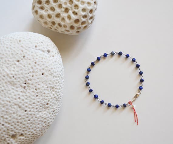 22k Black Plated Dainty Slave Loose 2-3 mm Stracking Blue Lapis Lazuli Bracelet Rondelle, Faceted 7" for mens, womens, GF, BF, Adults.