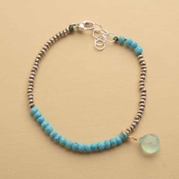 925 steling silver chakras simple 3-4 mm Stracking blue Tourquise Bracelet Rondelle, Faceted 7" for mens, womens, GF, BF, Adults.