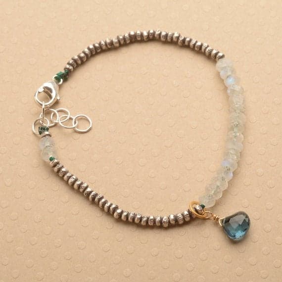 925 steling silver Personalized Gift 3-4 mm Stracking white Moonstone Bracelet Rondelle, Faceted 7" for mens, womens, GF, BF, Adults.