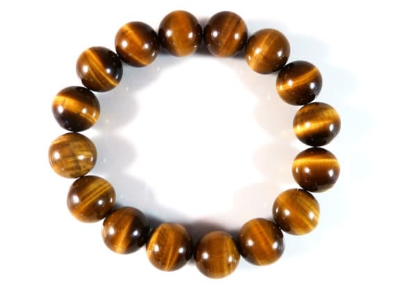 love beach youth 12mm Stretchable Multi Tiger's Eye  Bracelet Round, Smooth 7.5" for mens, womens, gf, bf & Adult.