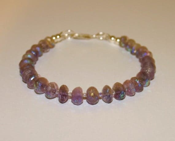 MYSTIC COATED AMETHYST Faceted RoundELS BRACELET 8mm Code- WAR6010
