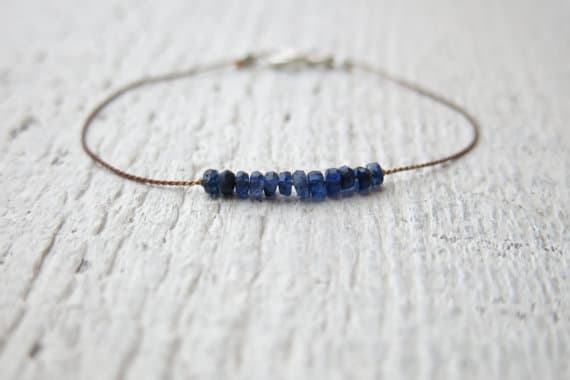 925 sterling Silver Super sale 2mm stacking Blue blue sapphire Bracelet Rondelle, Faceted 7" for mens, womens, gf, bf & Adult.