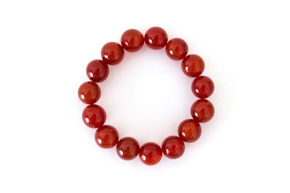 Red Carnelian Bracelet/ Red Agate Bracelet/ Red Stretch Bracelet/ Gold Stardust Bracelet/ Red Beaded Bracelet 6mm Code- WAR9044