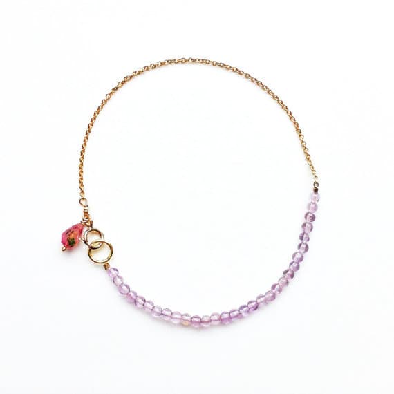 AAA++ Rare Quality Tiny Amethyst and Gold /Silver PlatedFriendship Bracelet //Amethyst bracelet //Gemstone bracelet //Friendship bracelet //Gifts for women //handmade 2.5mm 17cm  Code- TJH284