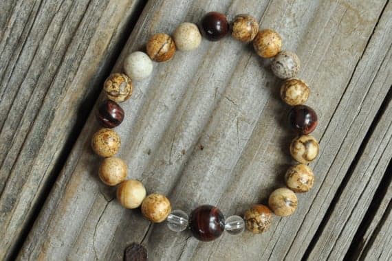 top quality 8mm Stretchable Multi Tiger Eye, Picture Jasper Bracelet Round, Smooth 7" for mens, womens, GF, BF, Adults.
