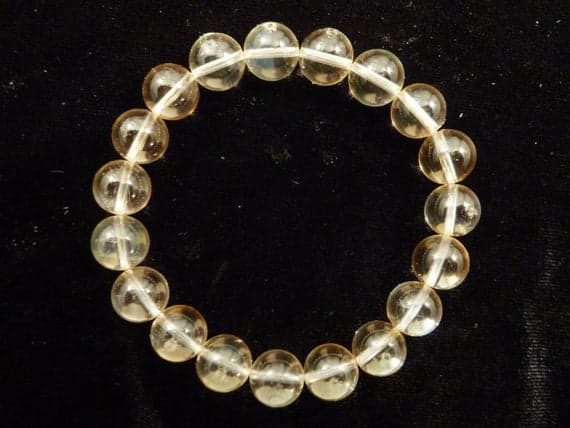 top quality 10mm Stretchable Yellow Citrine Bracelet Round, Smooth 7.5" for mens, womens, gf, bf & Adult.