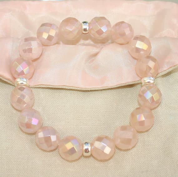 MYSTIC ROSE QUARTZ Reiki Infused Stretchy Bracelet 7-12mm Code- WAR6019