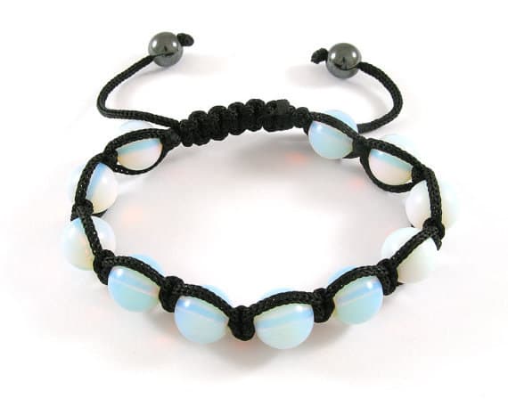 Rock Gift 8mm Adjustable Blue Blue Moonstone Shamballa Bracelet Round, Smooth 7.5" for mens, womens.