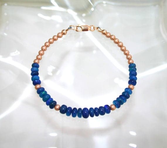 ETHIOPIAN OPAL BRACELET...Peacock Blue Welo Opal 4 MM TO 7mm Code- WAR6011
